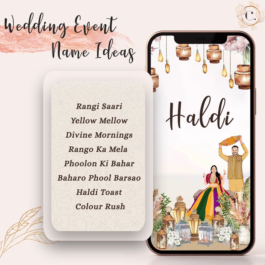 Indian Wedding Event or Ceremony Names Ideas